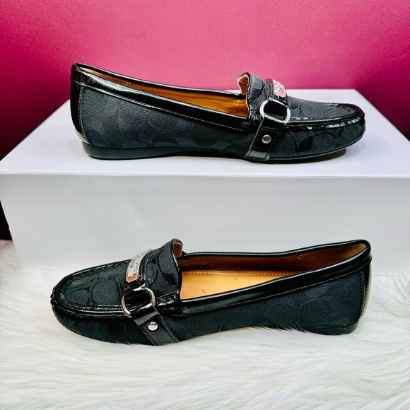 { Coach } : Women's “Felicia” Black Signature Loafers - Picture 8 of 8